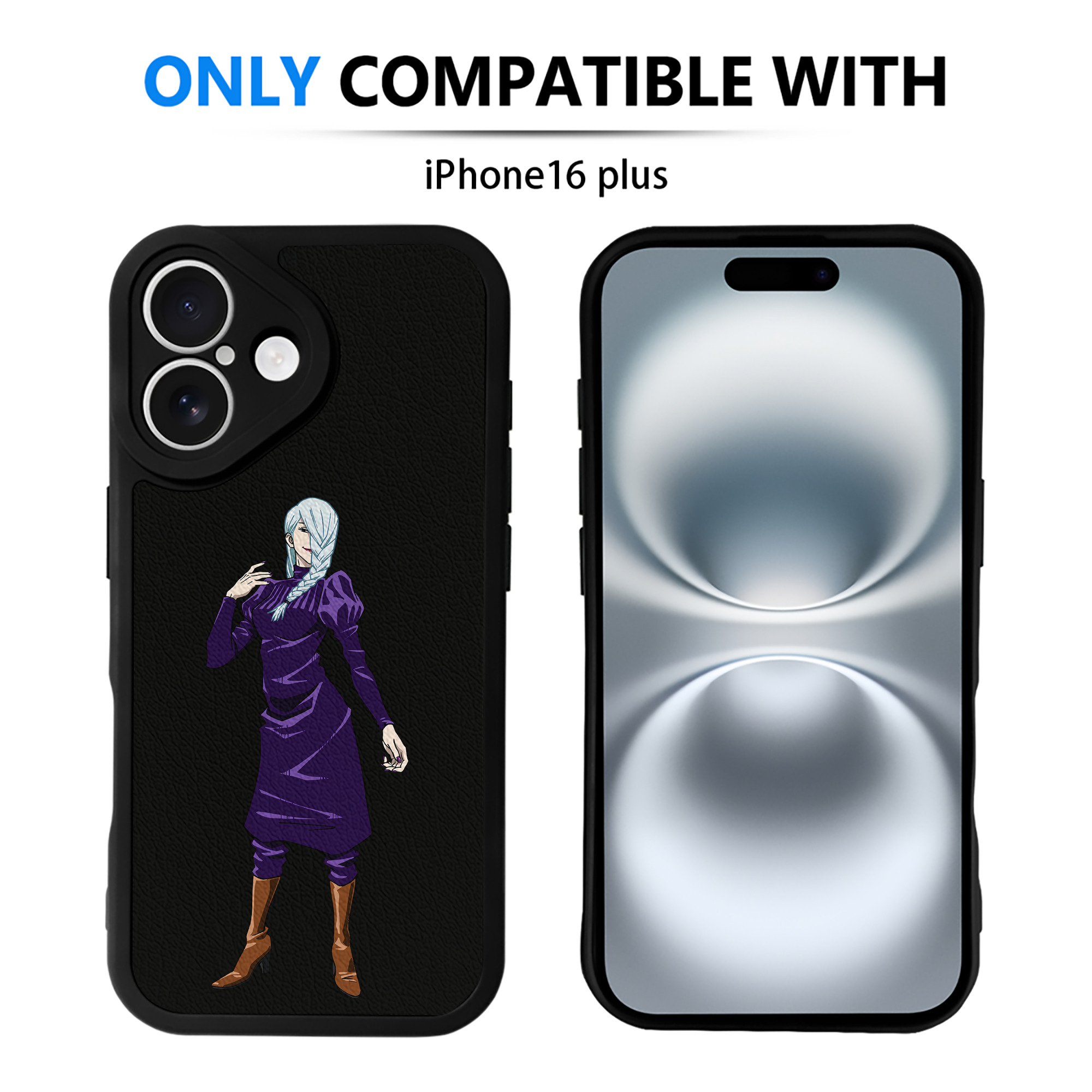 （画像用） 呪術廻戦 Jujutsu Kaisen 【iPhone 16シリーズ対応】シリコンスマホケース（レザー調） 材質：シリコン